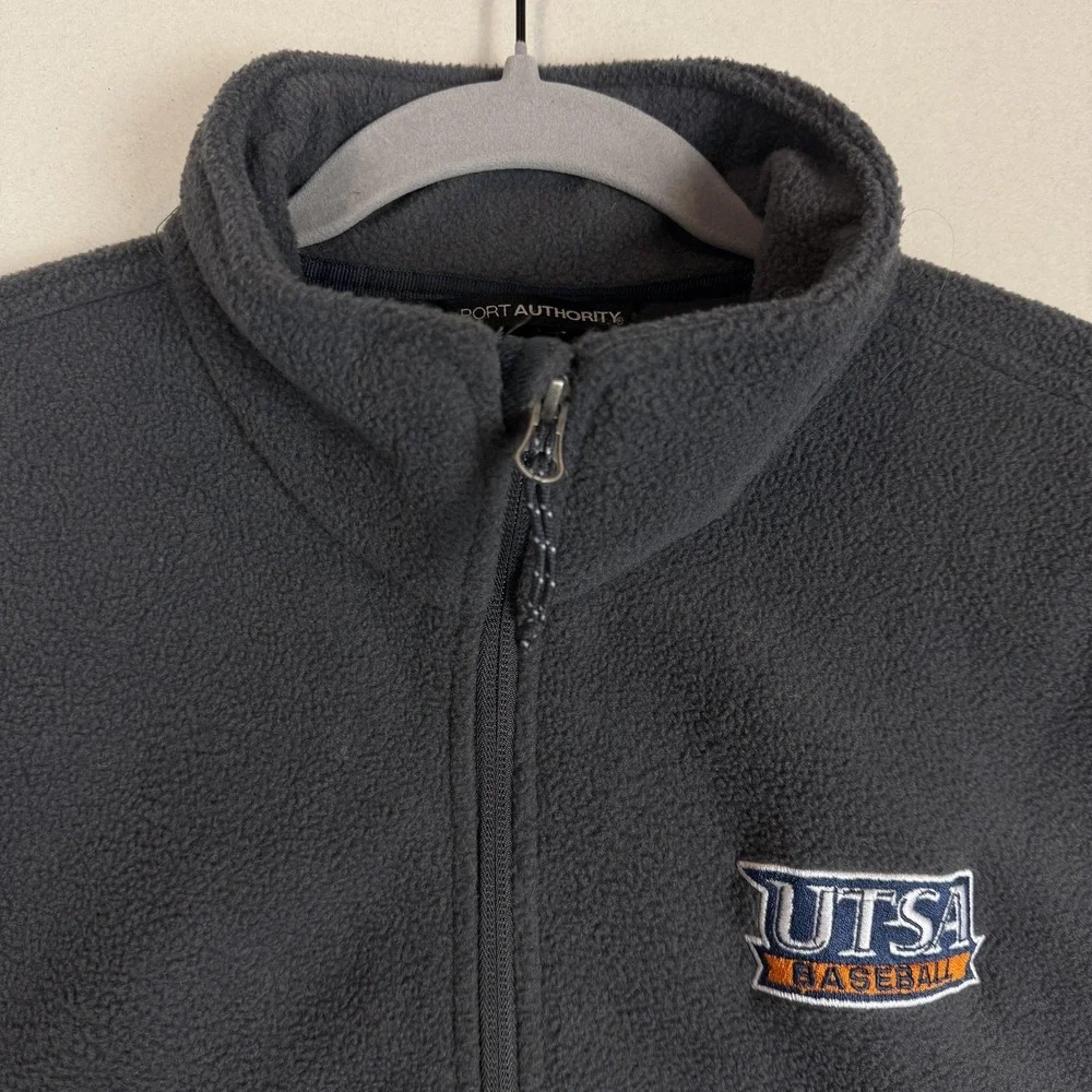 UTSA Roadrunners Vest Mens Large Gray‎ NCAA Baseball Port Authority Fleece